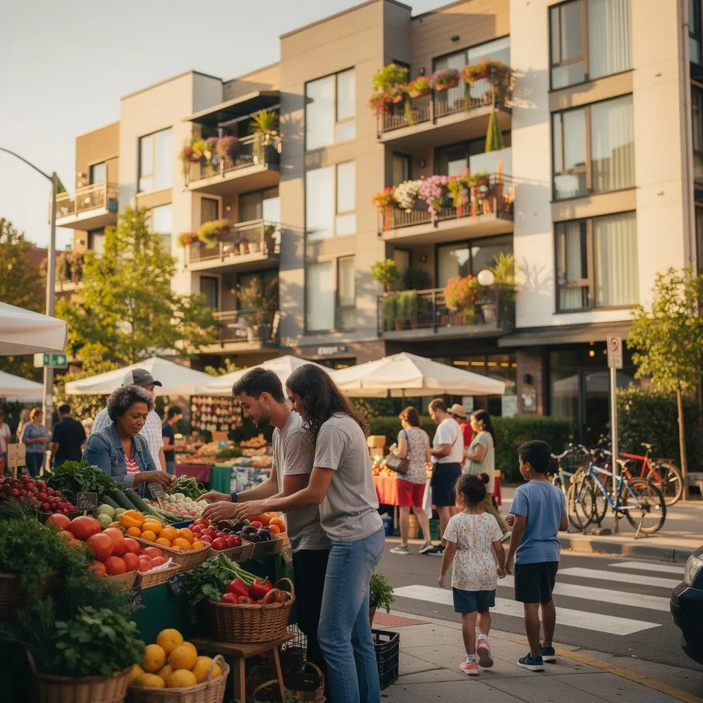 Wnętrze przytulnego mieszkania z nowoczesnym wykończeniem i dużymi oknami.
