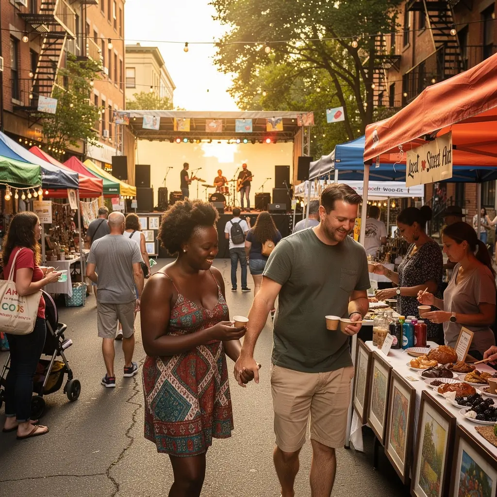 Rodzina spędzająca czas na świeżym powietrzu w pobliżu wynajmowanego domu.