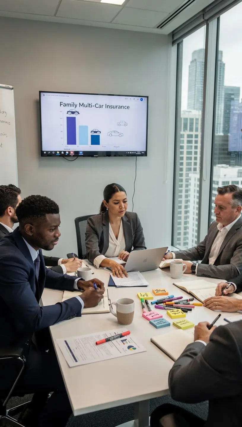 Porównanie różnych planów ubezpieczeniowych dla kilku samochodów.